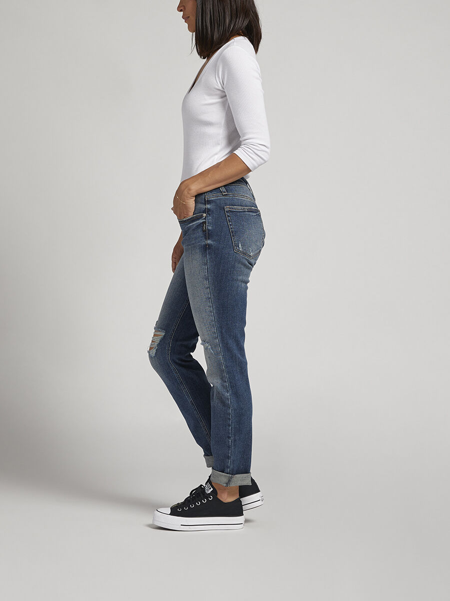 LIV Boyfriend Mid Rise Slim Leg Jeans