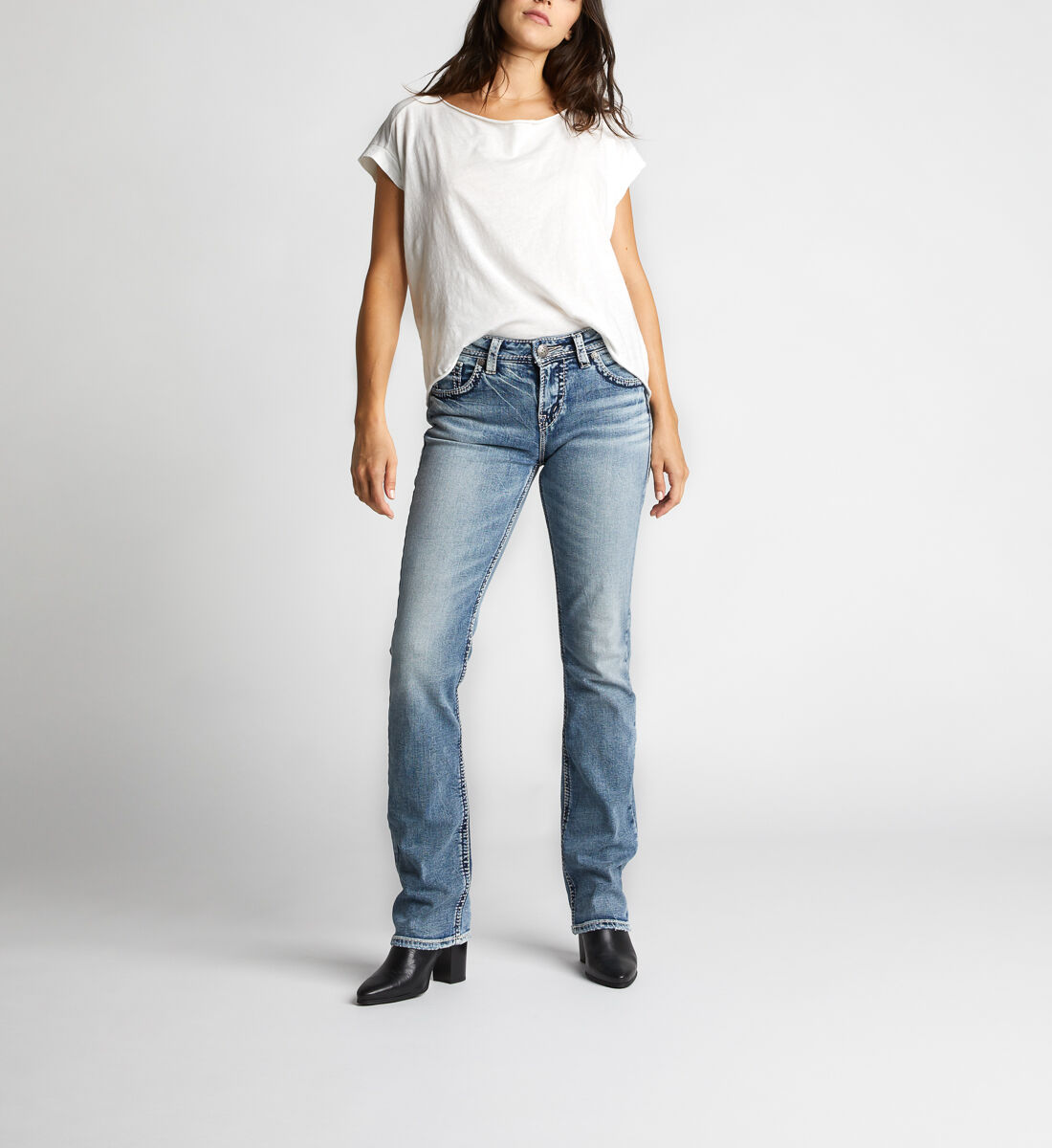 Suki High Baby Boot Light Wash Women S Jeans Silver Jeans Co