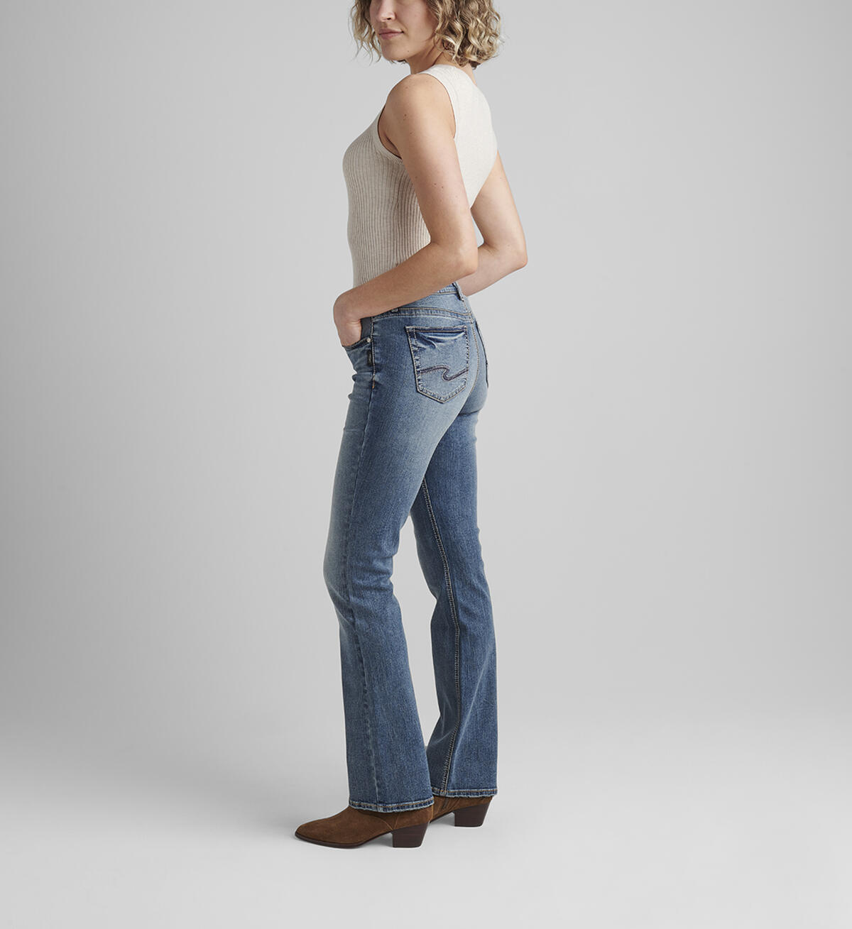 Elyse Mid Rise Slim Bootcut Jeans, , hi-res image number 2