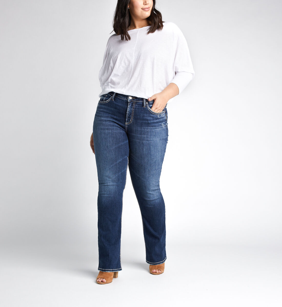 Buy Avery High Rise Slim Bootcut Jeans Plus Size for USD 109.00