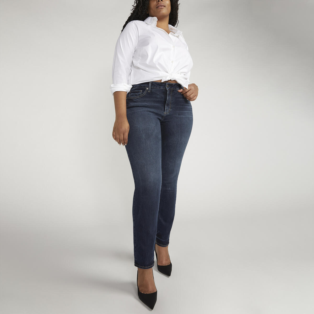 Suki Mid Rise Straight Leg Jeans Plus Size, , hi-res image number 4
