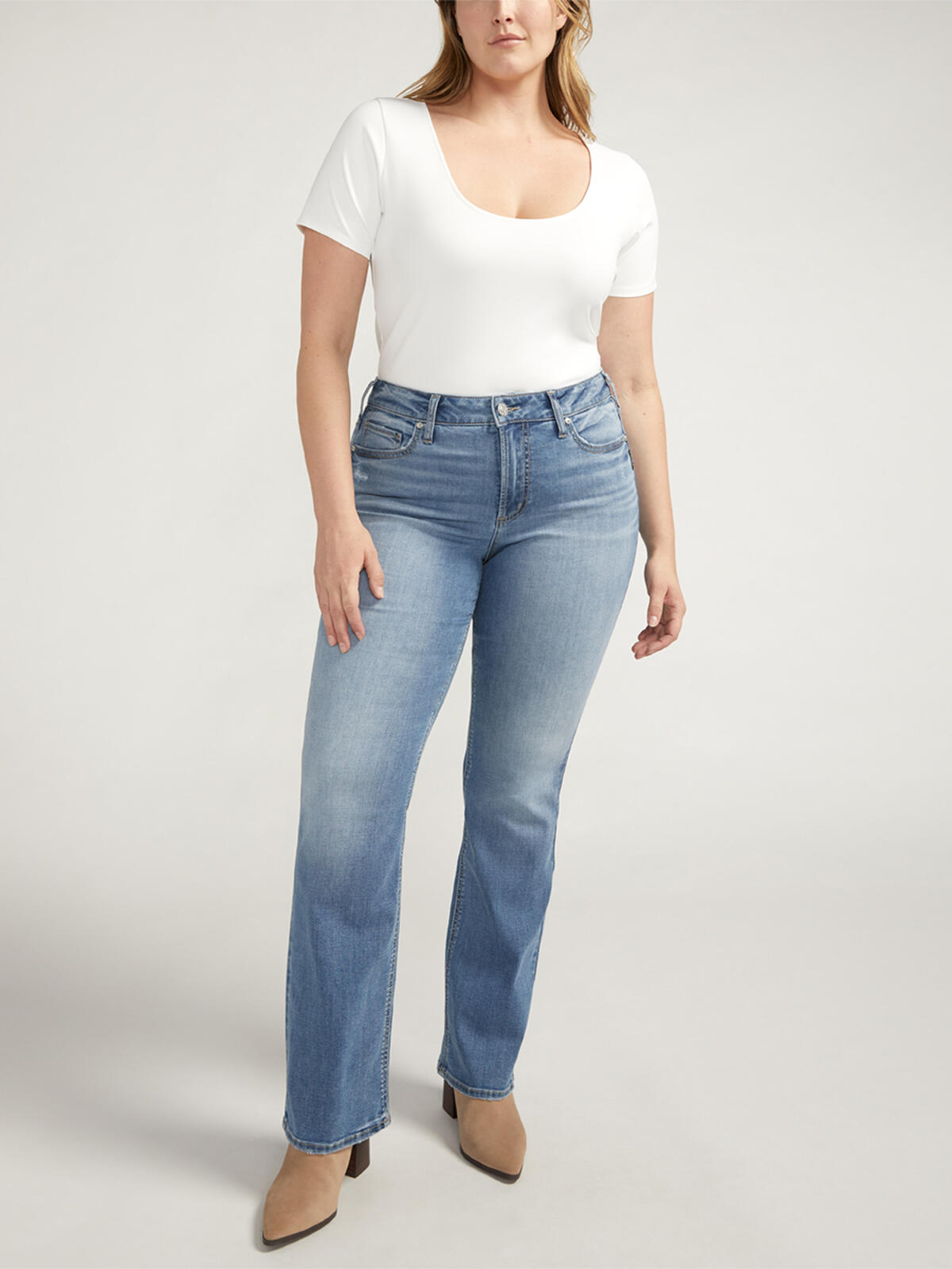 Suki Mid Rise Slim Bootcut Jeans Plus Size image number 0