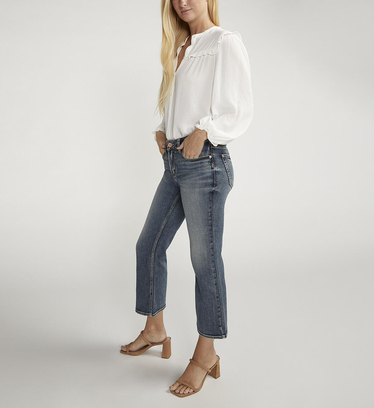 Suki Mid Rise Cropped Flare Jeans, , hi-res image number 2