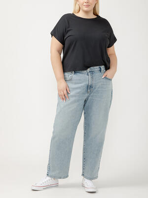 90s Relaxed Mid Rise Straight Leg Jeans Plus Size