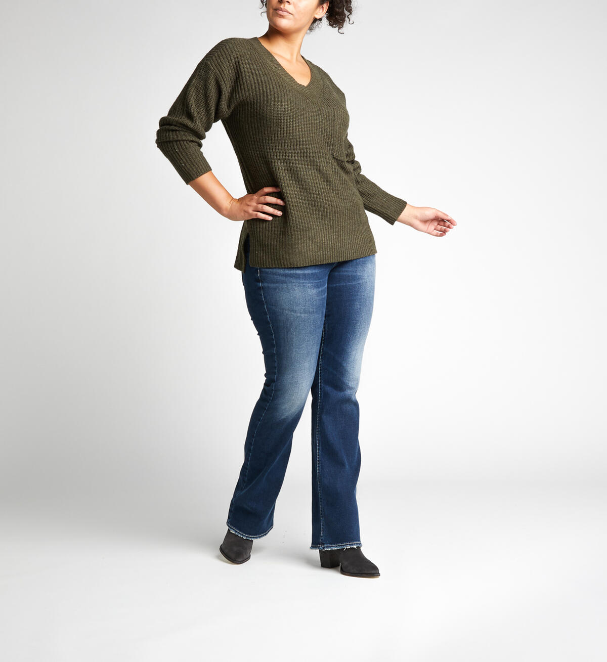 Suki Mid-Rise Curvy Slim Bootcut Jeans, , hi-res image number 0