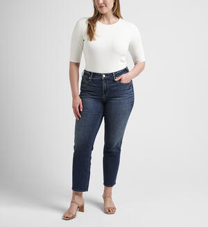 Suki Mid Rise Straight Crop Jeans Plus Size