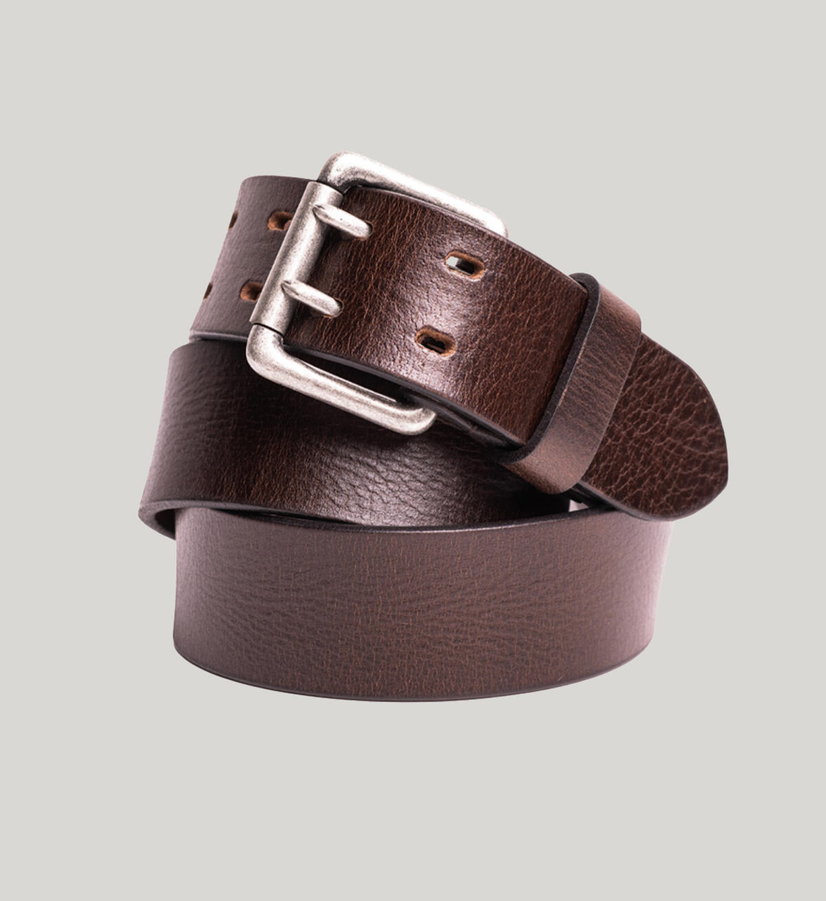 Men's Genuine Leather Belt with Soft Pliable Feel, Dark Brown, hi-res image number 0