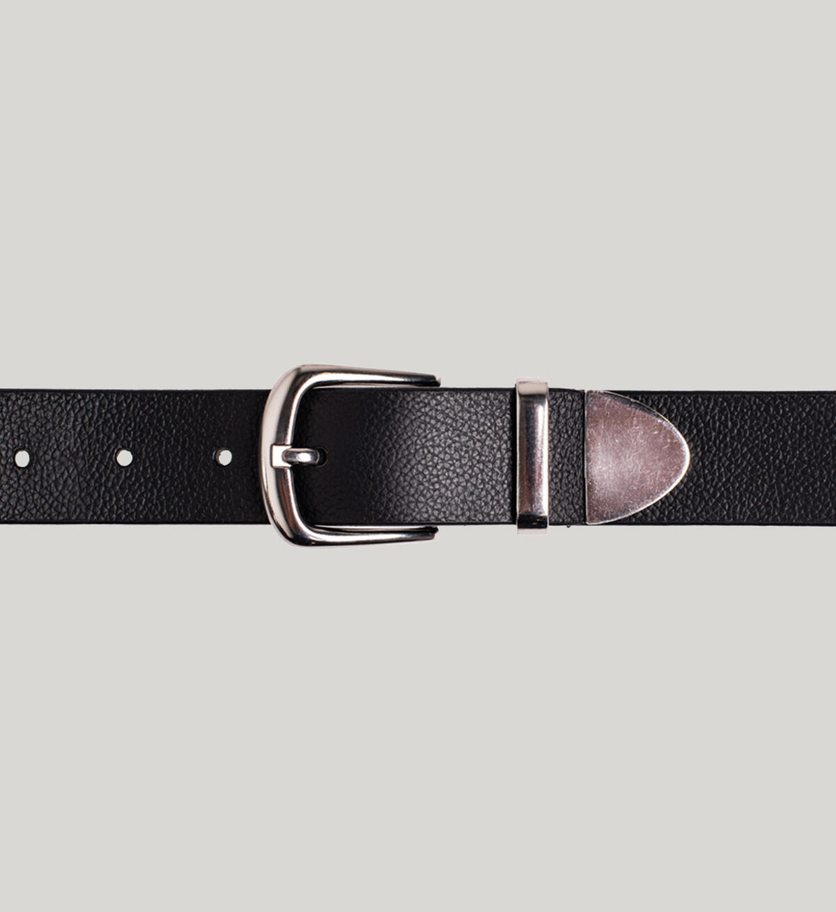 Womens Pebble Grain Leather Belt, Black, hi-res image number 1