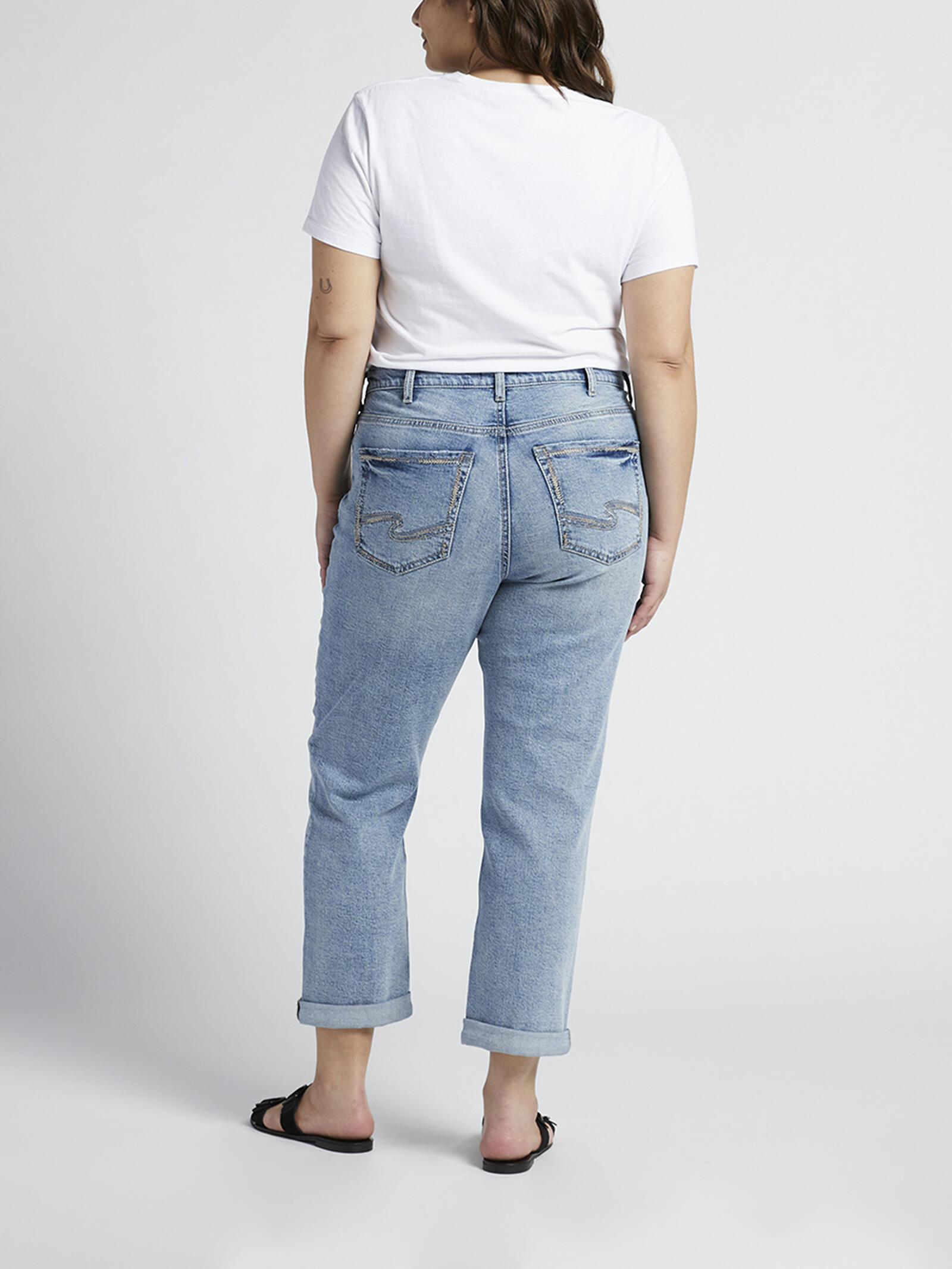90S Boyfriend High Rise Slim Leg Jeans Plus Size