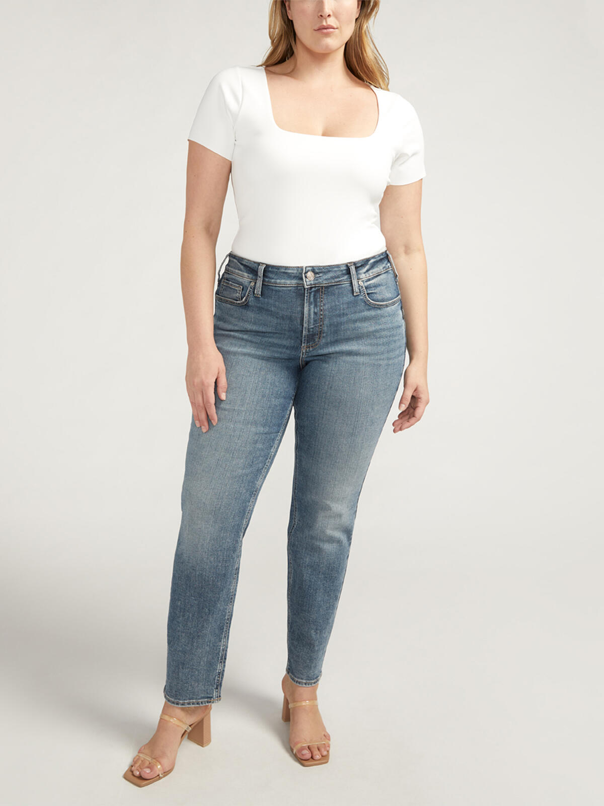 Suki Mid Rise Straight Leg Jeans Plus Size image number 0