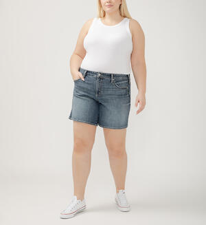Boyfriend Mid Rise Luxe Stretch Shorts Plus Size