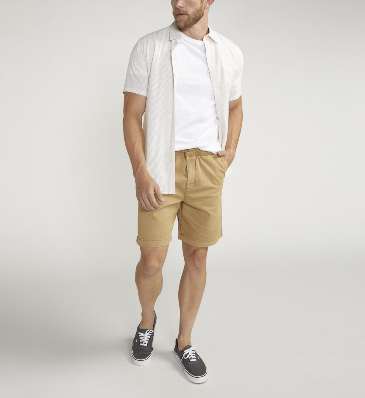 Pull-On Chino Essential Twill Shorts, Tan, hi-res image number 0