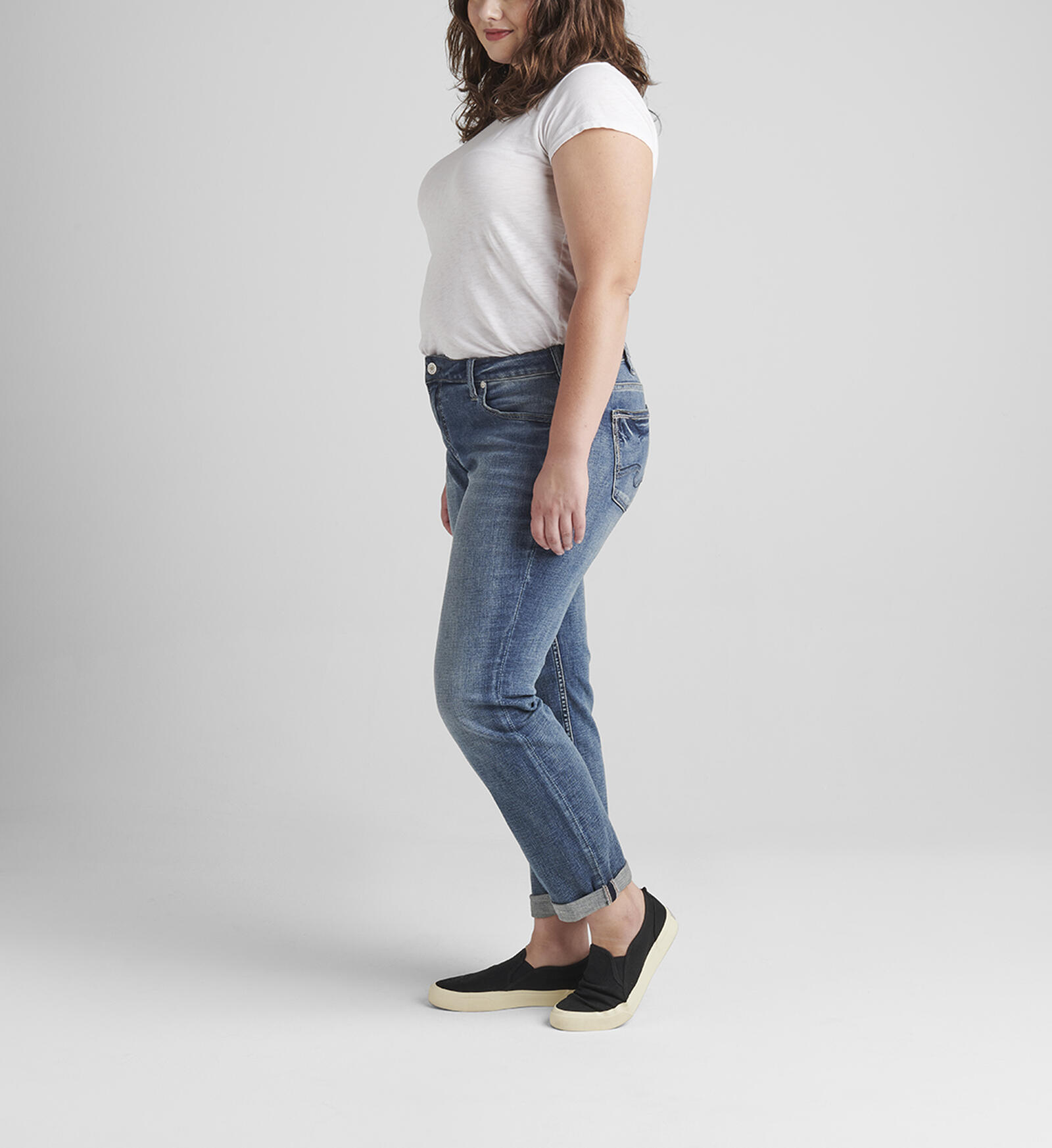 Spiritus omfavne Bibliografi Buy Boyfriend Mid Rise Slim Leg Jeans Plus Size for USD 44.00 | Silver Jeans  US New