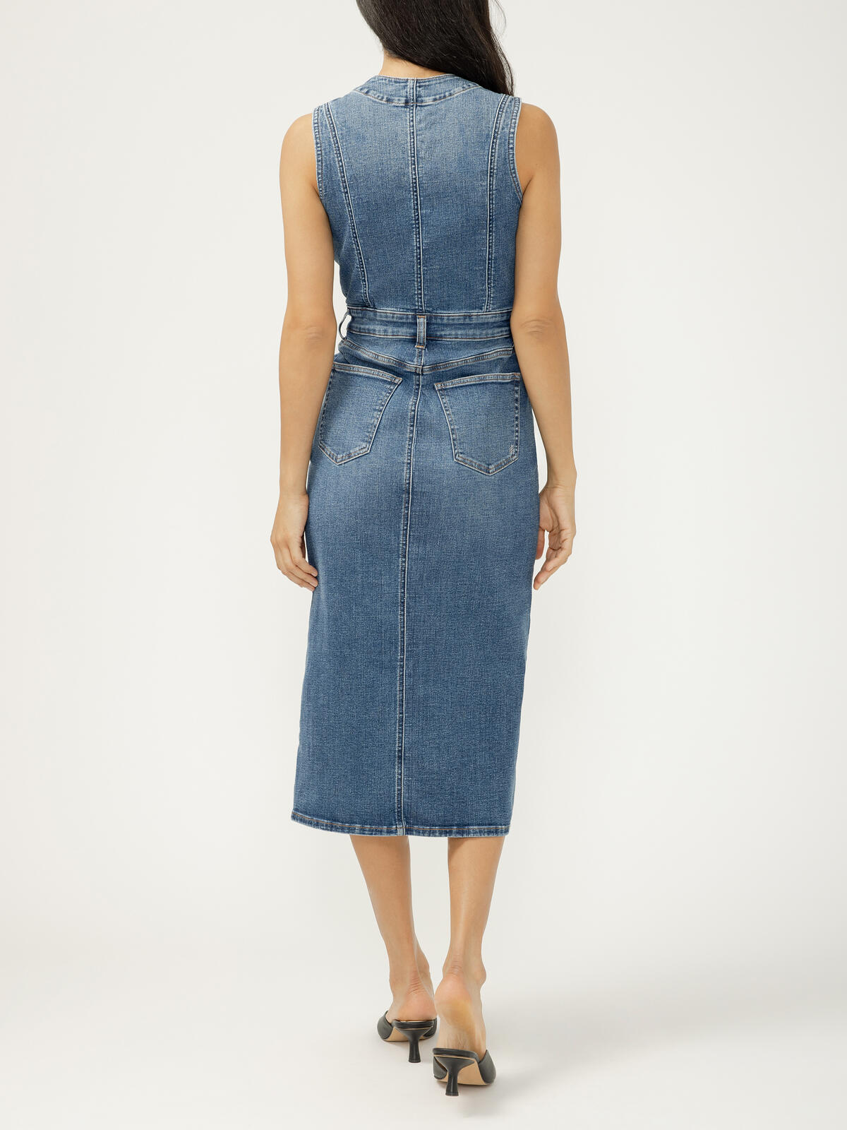 denim vest midi dress Silver Jeans Co. Women's Denim Vest Midi Dress - Upney