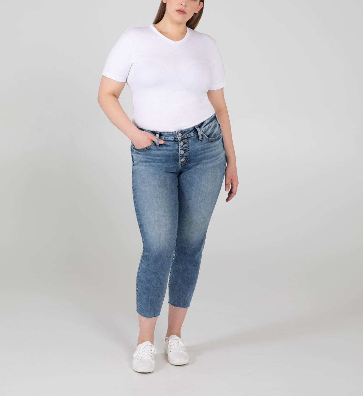 Suki Mid Rise Skinny Crop Jeans Plus Size - Eco-Friendly Fabric, , hi-res image number 0