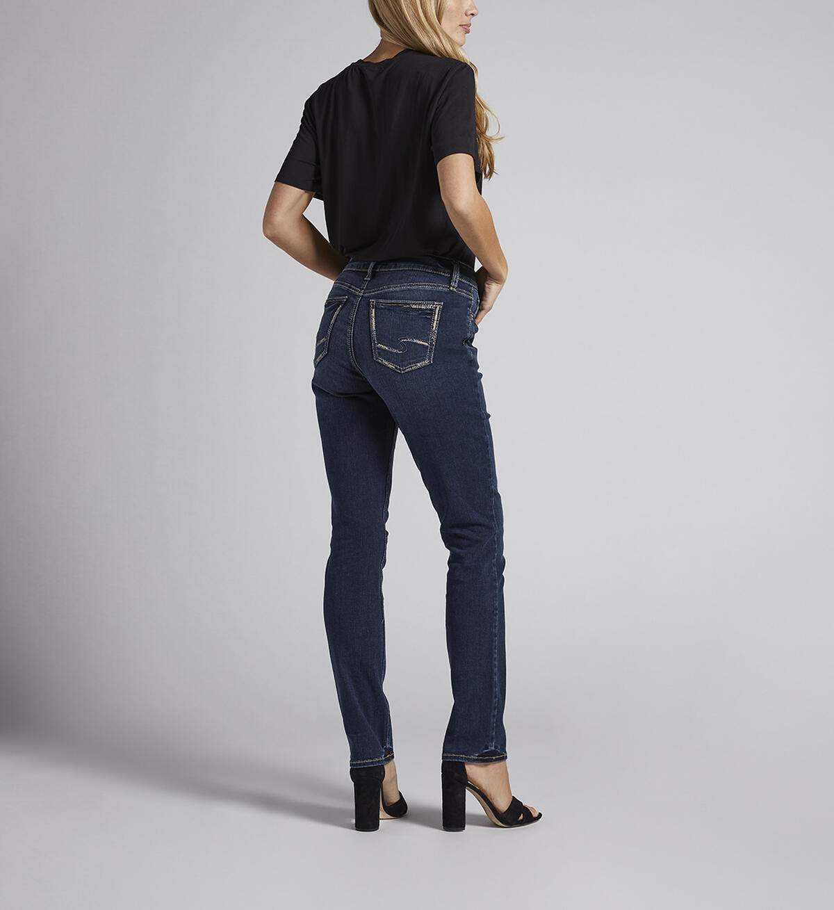 Elyse Mid Rise Straight Leg Jeans, Indigo, hi-res image number 1