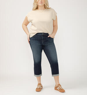 Elyse Mid Rise  Luxe Stretch Capri Plus Size