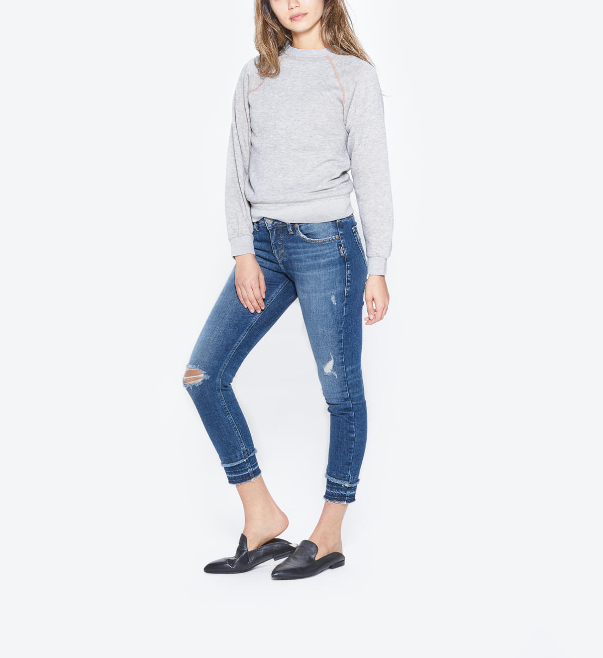 Aiko Skinny Mid Rise Medium Wash, , hi-res image number 2