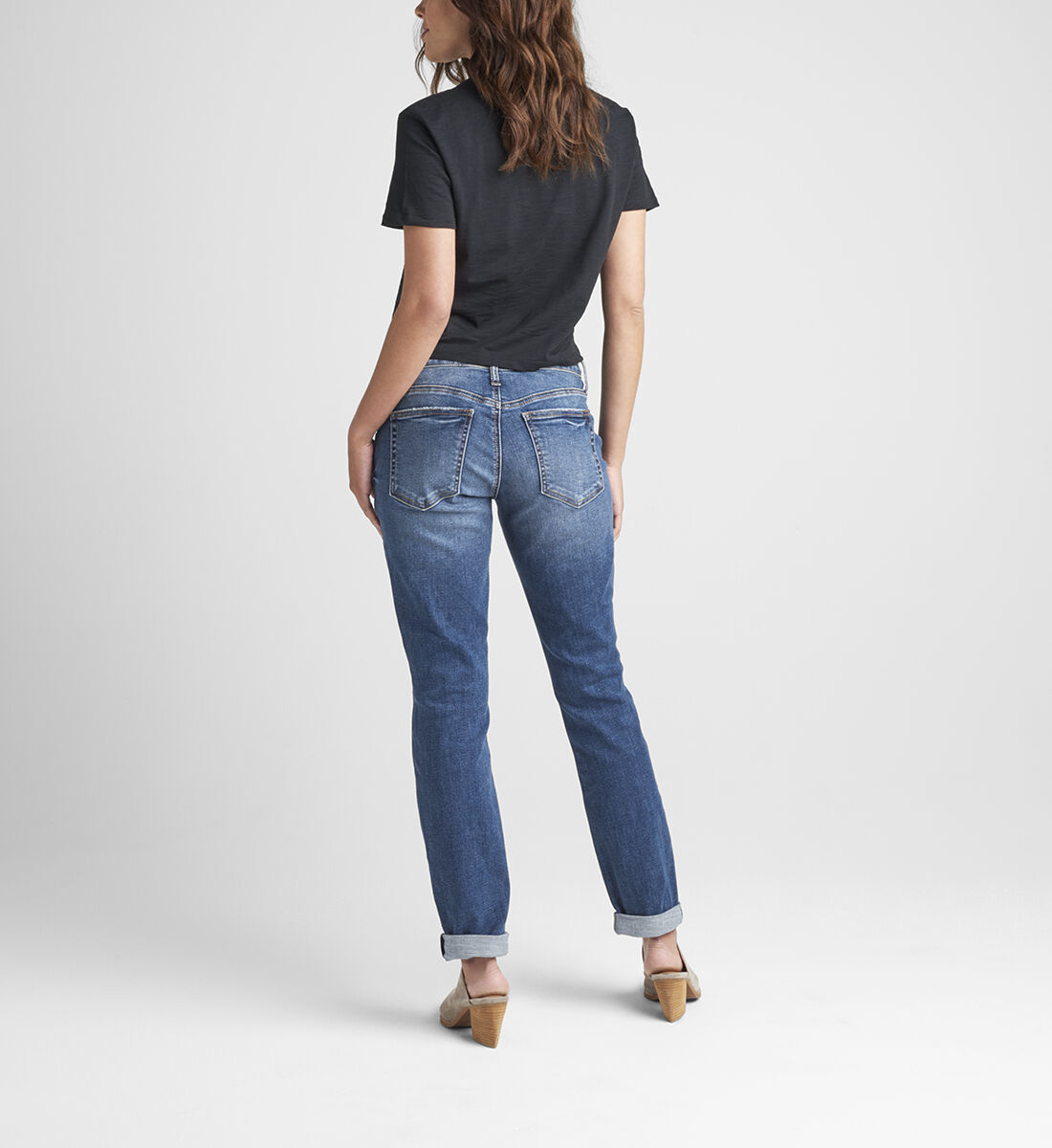 Buy Boyfriend Mid Rise Slim Leg Jeans for USD 68.00 Silver Jeans US New