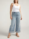 Baggy Mid Rise Wide Leg Cropped Jeans Plus Size, , hi-res image number 0