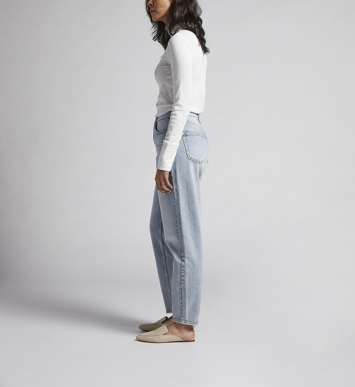 High Rise Tapered Leg Relaxed Mom Jean, Indigo, hi-res image number 2