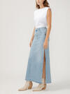 Side Slit Denim Maxi Skirt, , hi-res image number 2