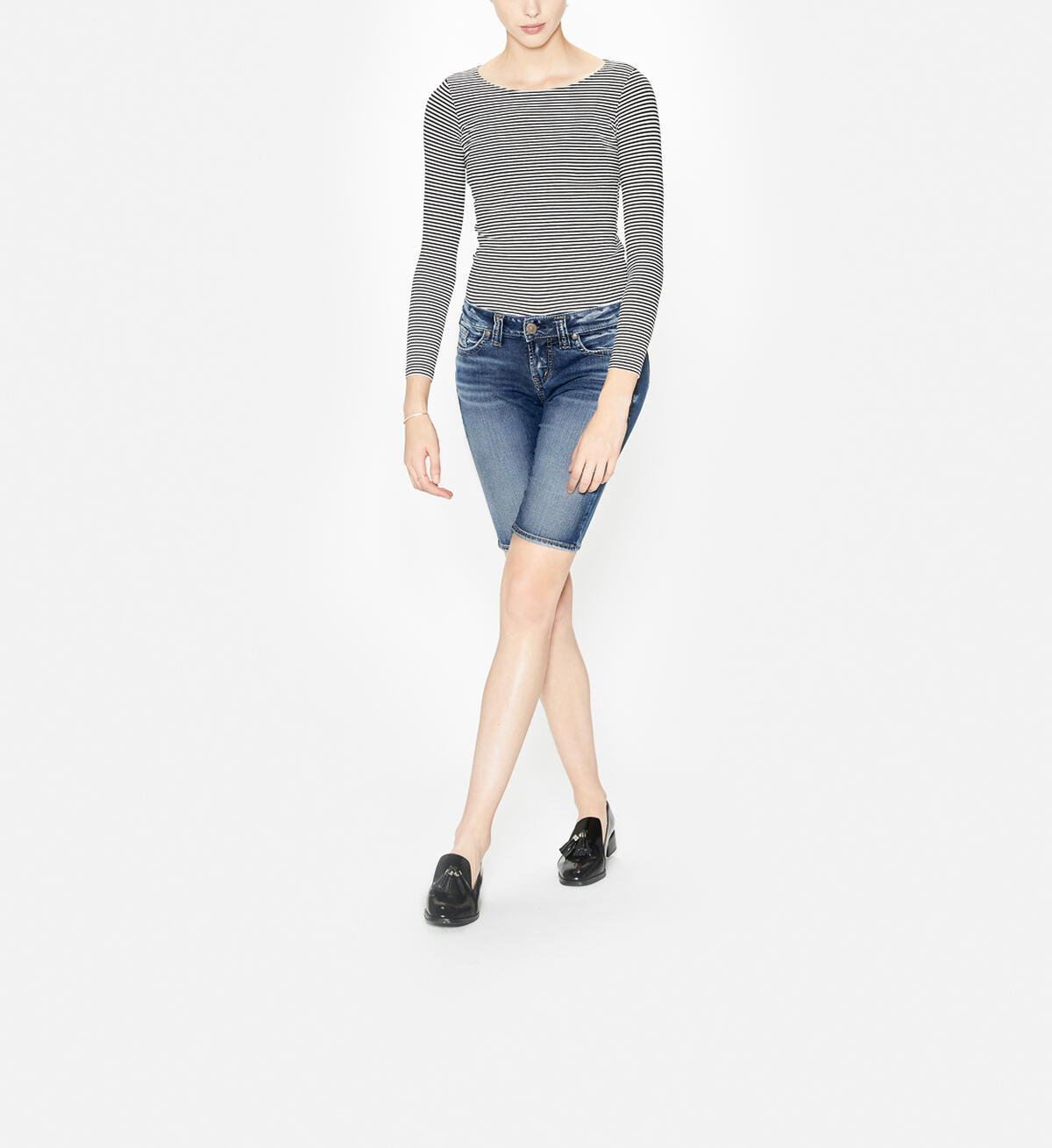 Elyse Bermuda Dark Wash, , hi-res image number 3
