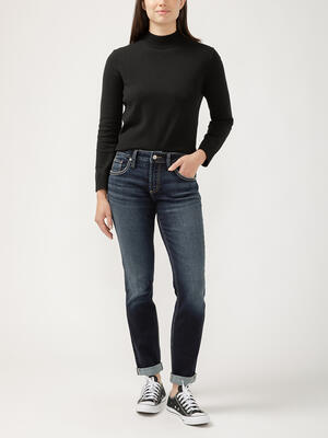 Boyfriend Mid Rise Slim Leg Jeans