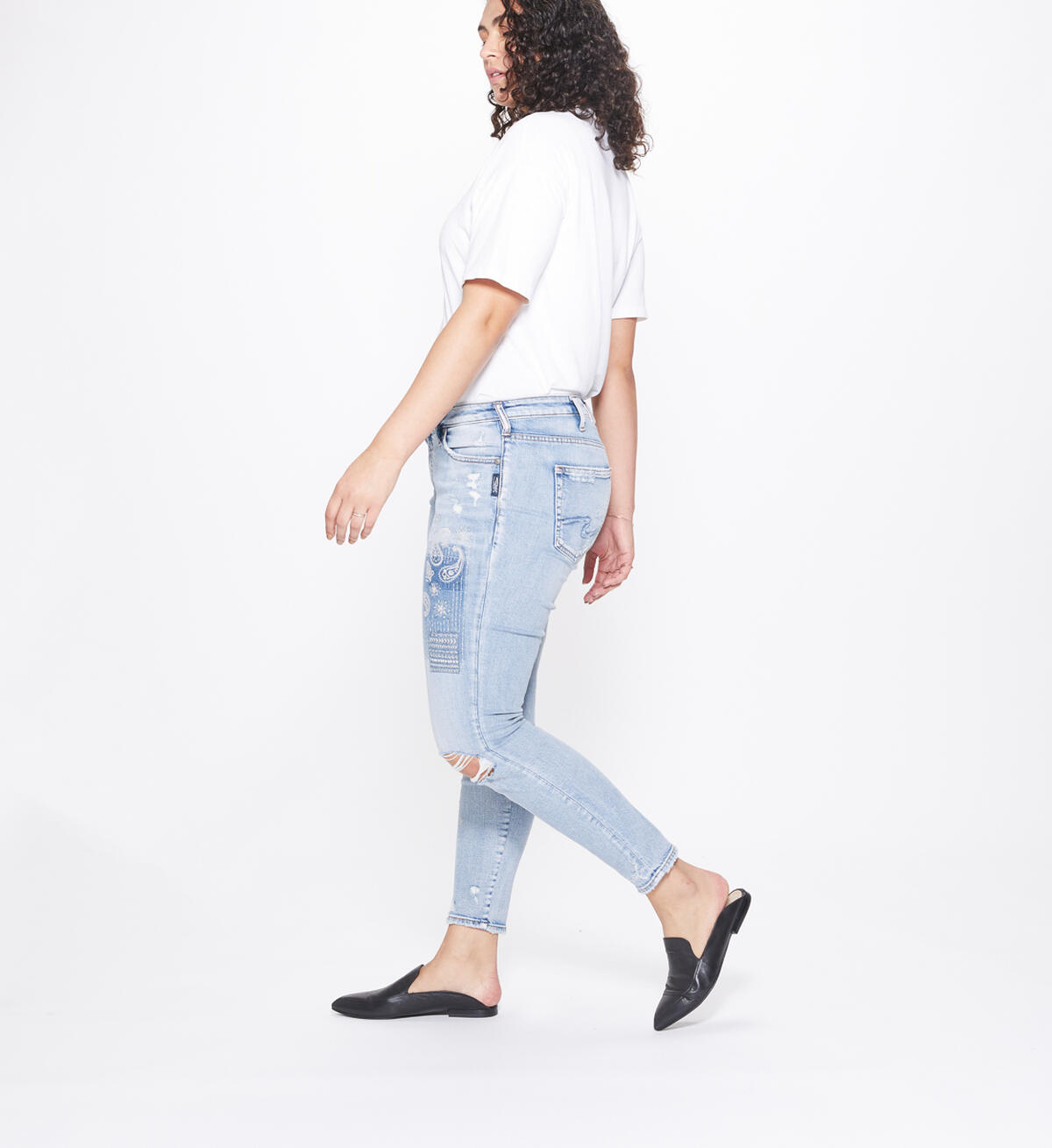 Aiko Mid Rise Ankle Skinny Jeans Plus Size Final Sale, , hi-res image number 2
