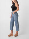 Belted High Rise Wide Leg Crop Jeans image number 2