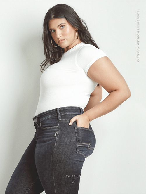 Elyse Skinny modeled in a size 16