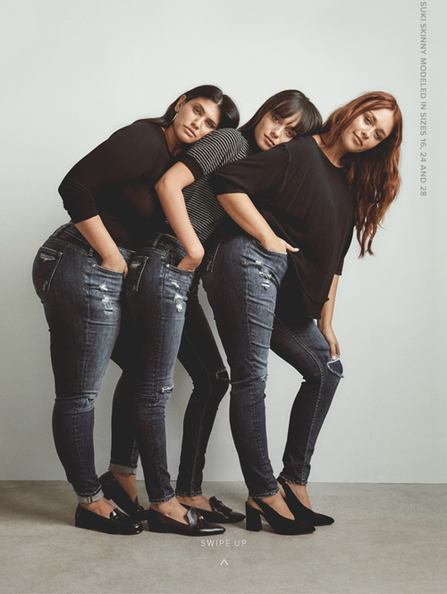 Suki Skinny modeled in sizes 16, 24 and 28