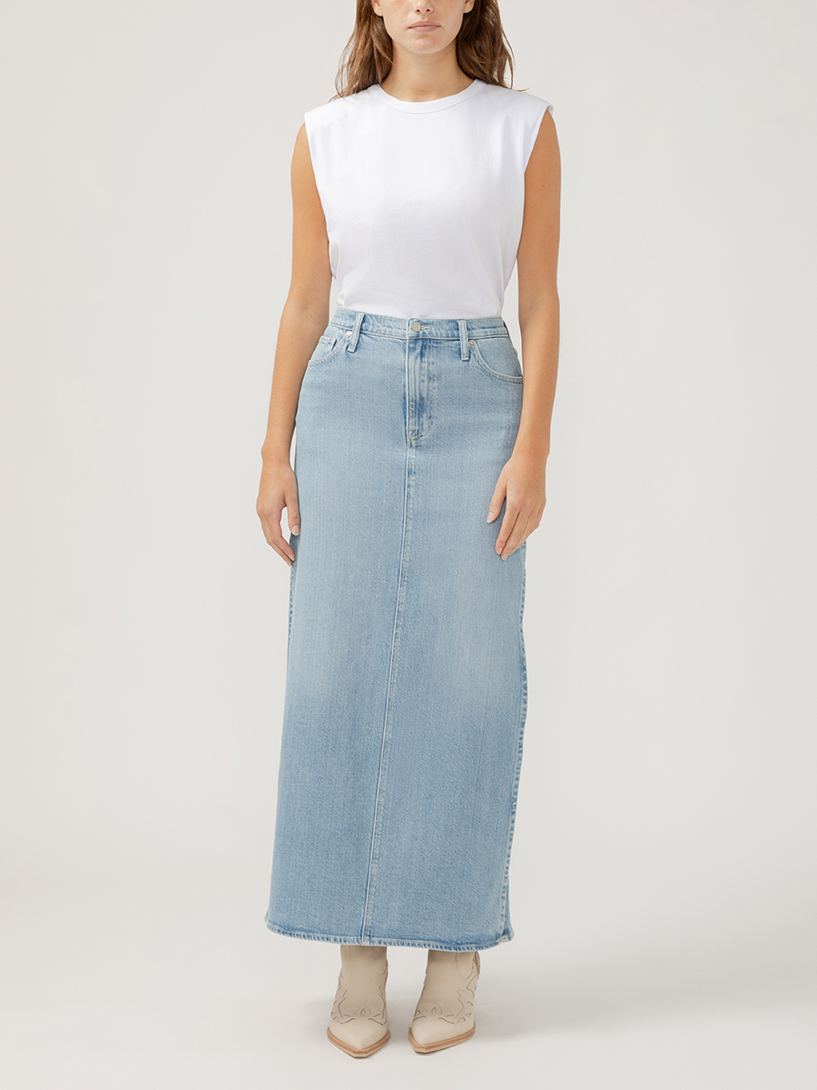 poo　RANCLIC side slit denim RANCLIC】 side slit denim ribbon pants