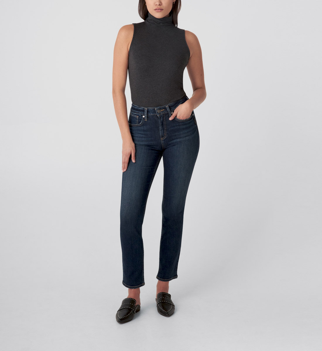 silver avery straight leg jeans