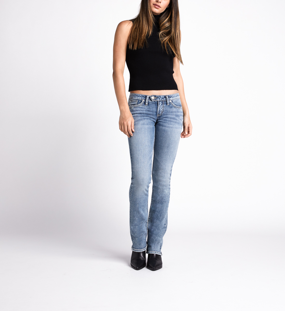 Tuesday Low Rise Slim Bootcut Jeans - Silver Jeans US