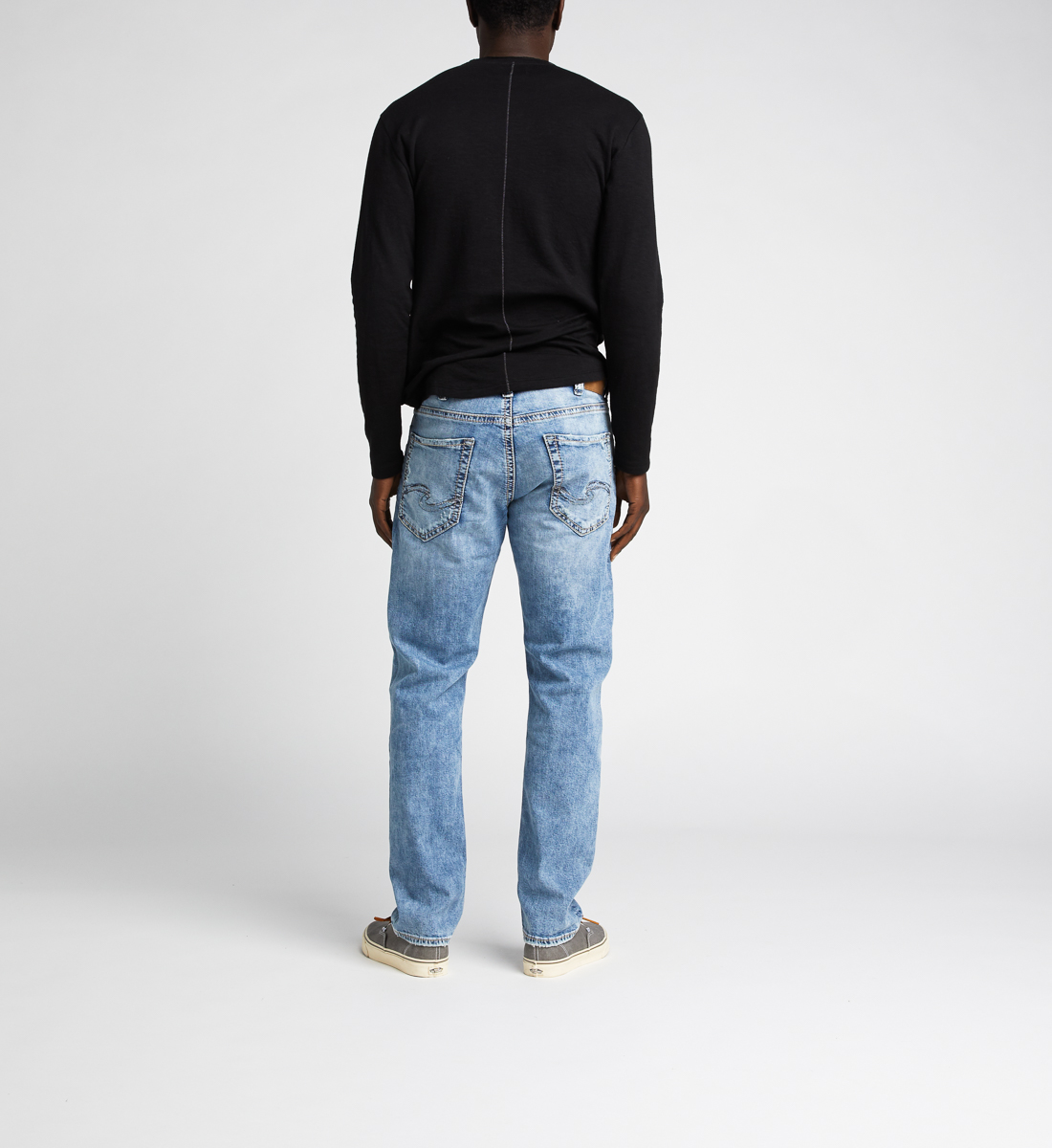 Men's Relaxed Tapered Eddie Jeans | Light Indigo | Silver Jeans
