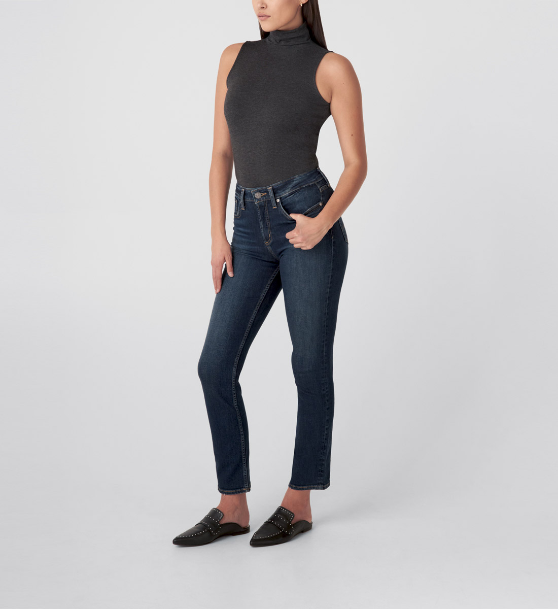 silver avery straight leg jeans