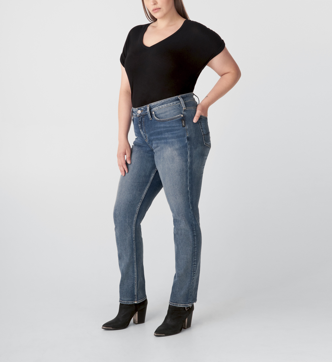 plus size straight leg high rise jeans