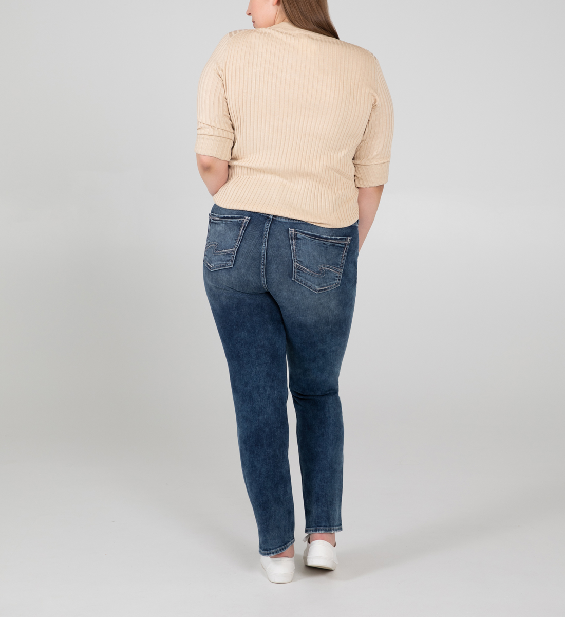 Avery High Rise Straight Leg Jeans Plus Size - Silver Jeans US Avery High Rise Straight Leg Jeans Plus Size - Silver Jeans US