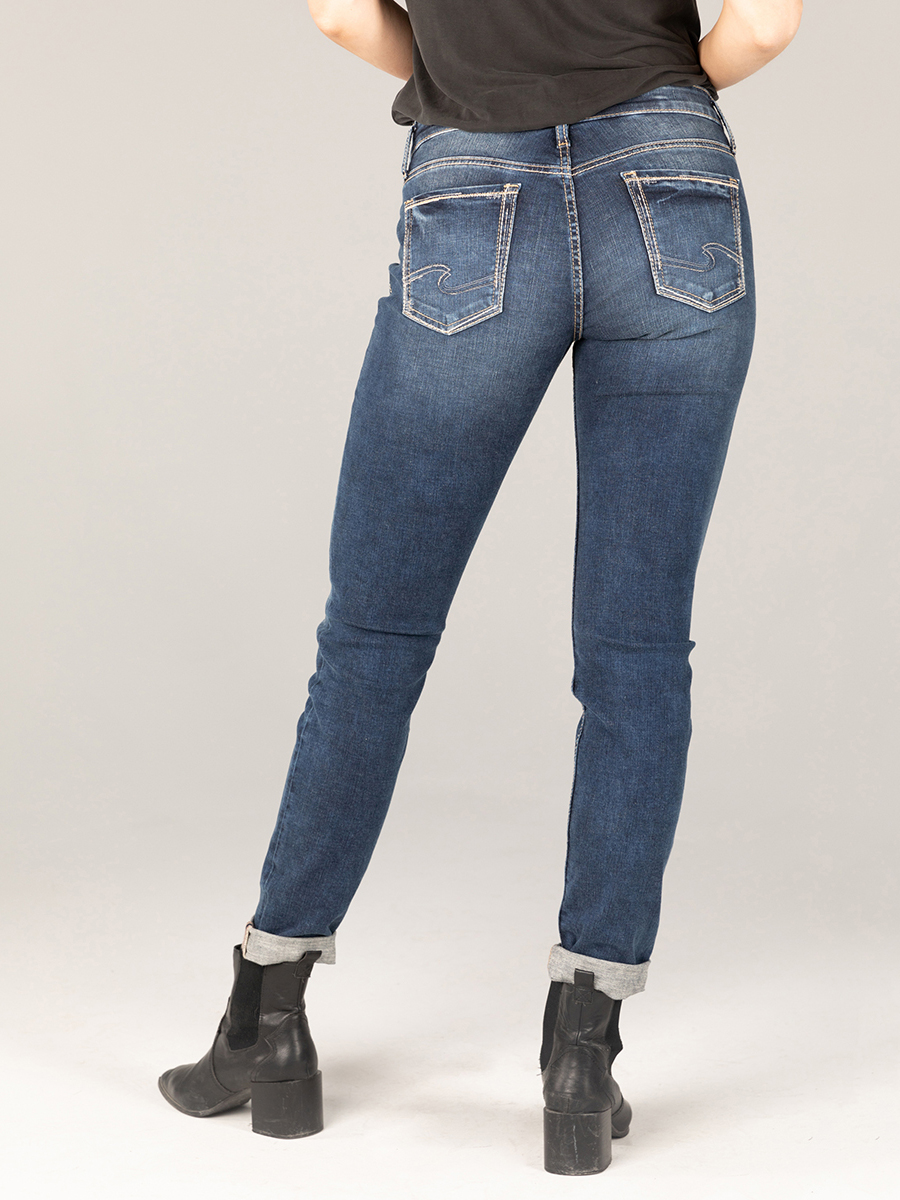 silver boyfriend mid rise slim leg jeans
