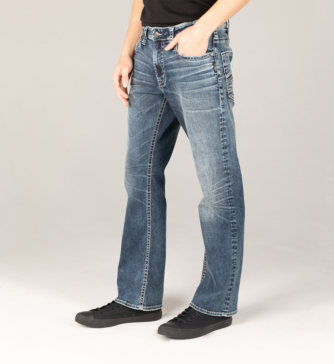 straight leg loose fit jeans