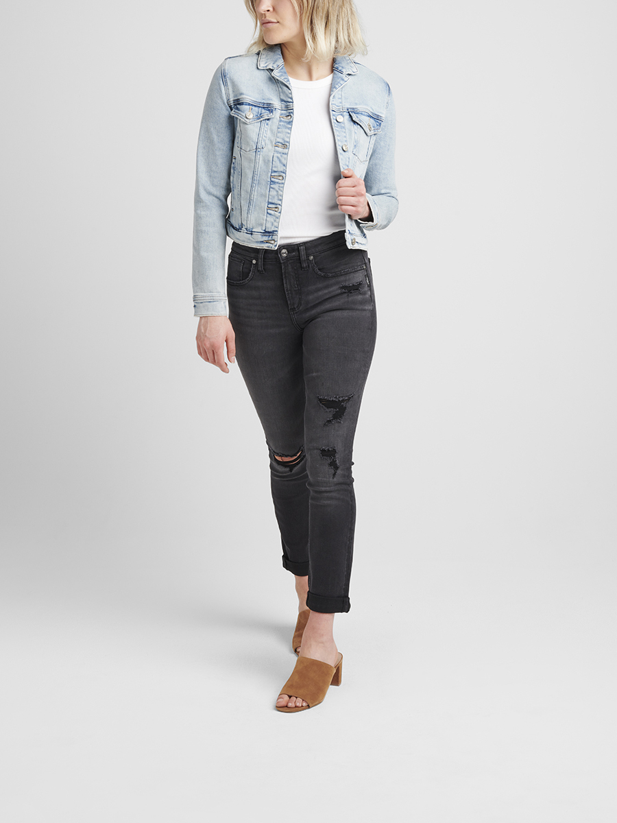 Fitted Denim Jacket - Silver Jeans US