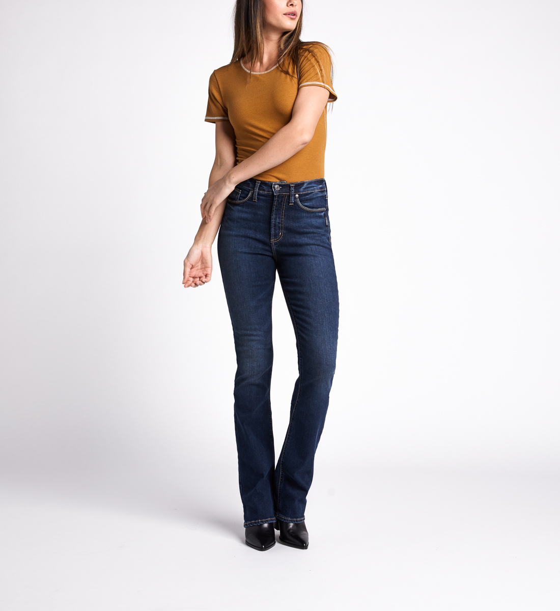 high waisted slim bootcut jeans