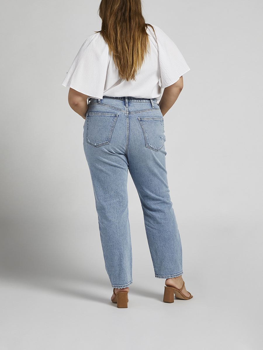 High Rise Slim Straight Leg Jeans Plus 