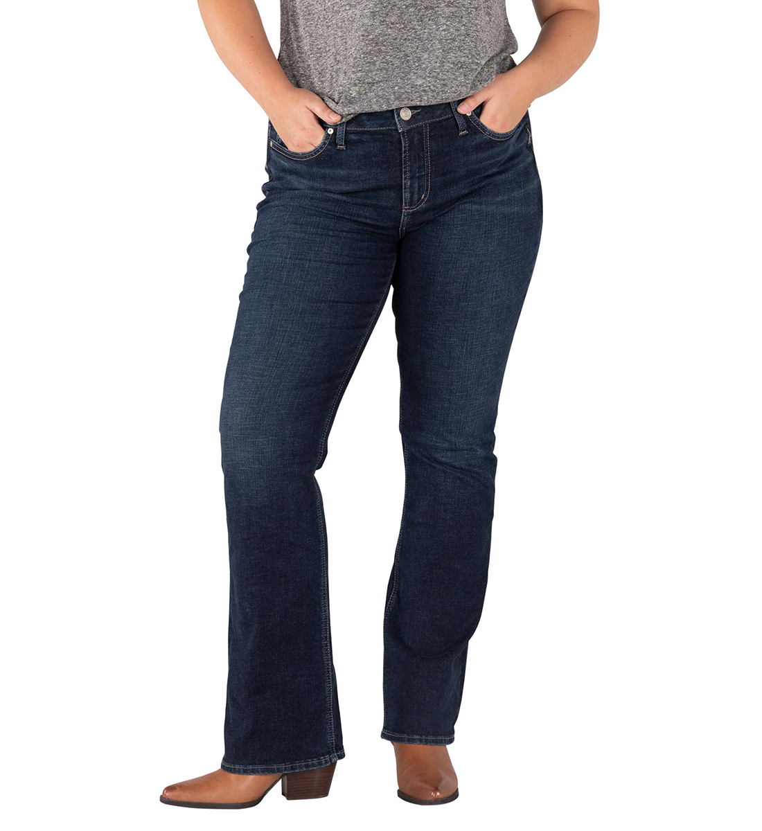 Avery High Rise Slim Bootcut Jeans Plus Size - Silver Jeans US