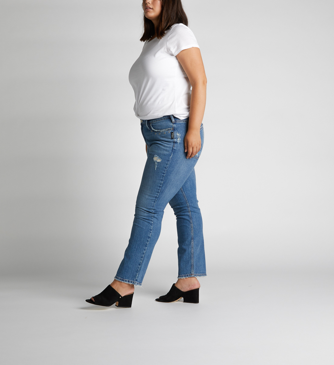 high waisted straight leg jeans plus size