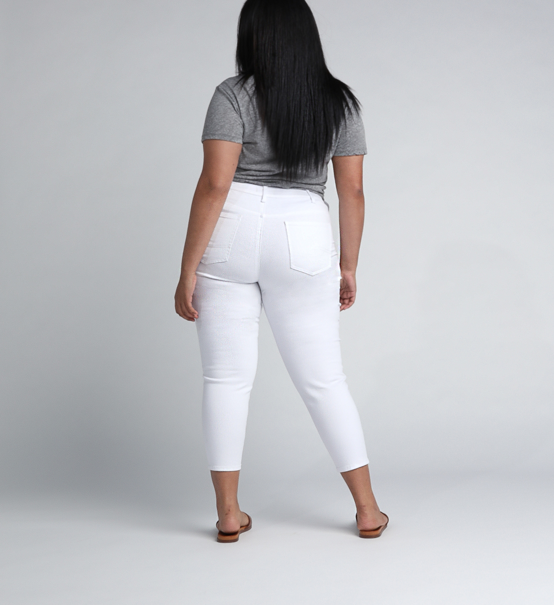 Suki Mid Rise Skinny Crop Pants Plus Size - Silver Jeans US