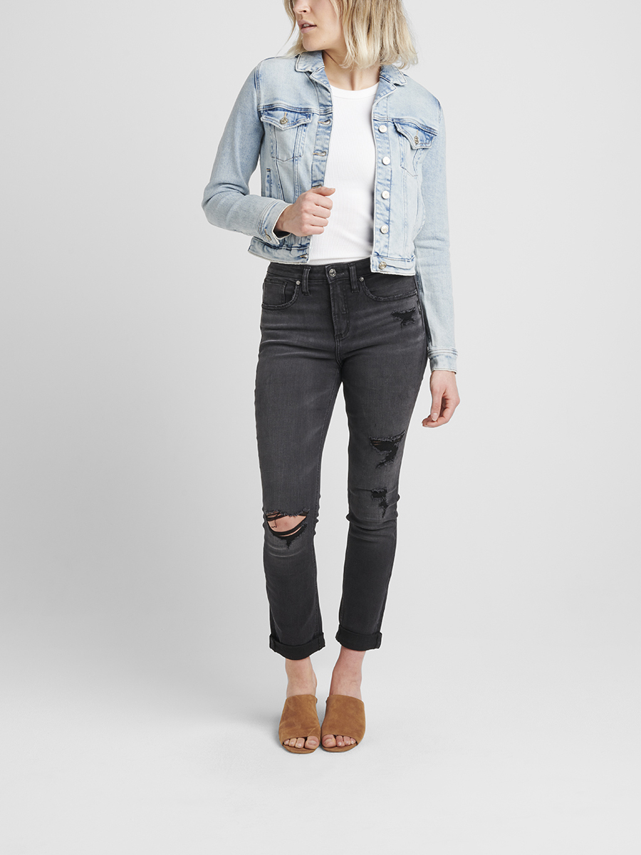 Fitted Denim Jacket - Silver Jeans US