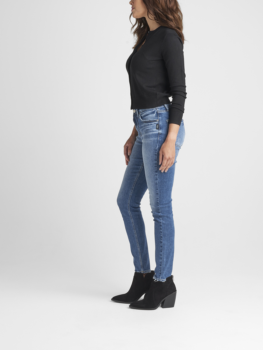 Avery High Rise Skinny Jeans - Silver 