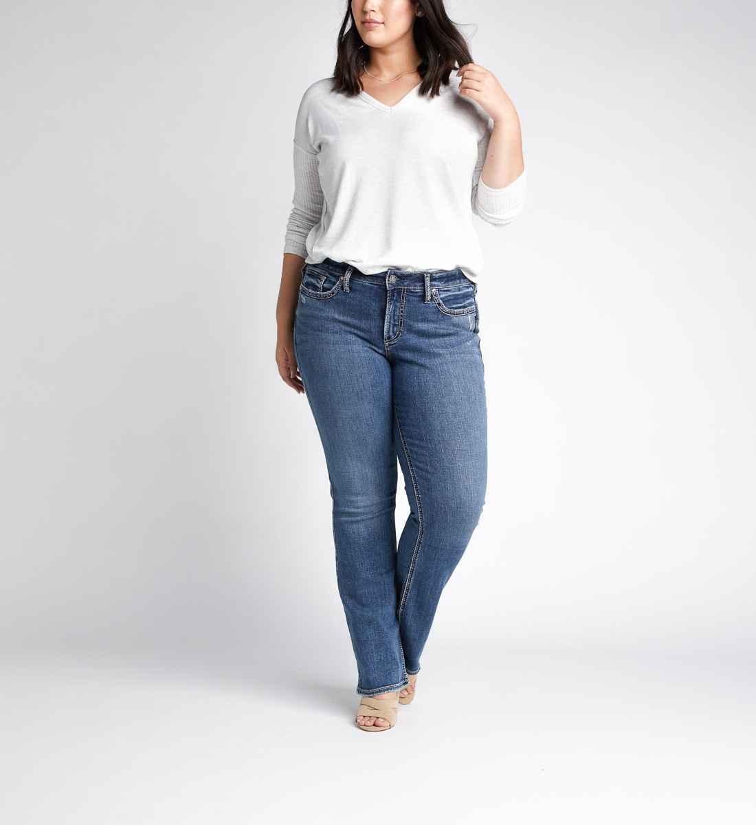 Suki Mid Rise Slim Bootcut Jeans Plus 